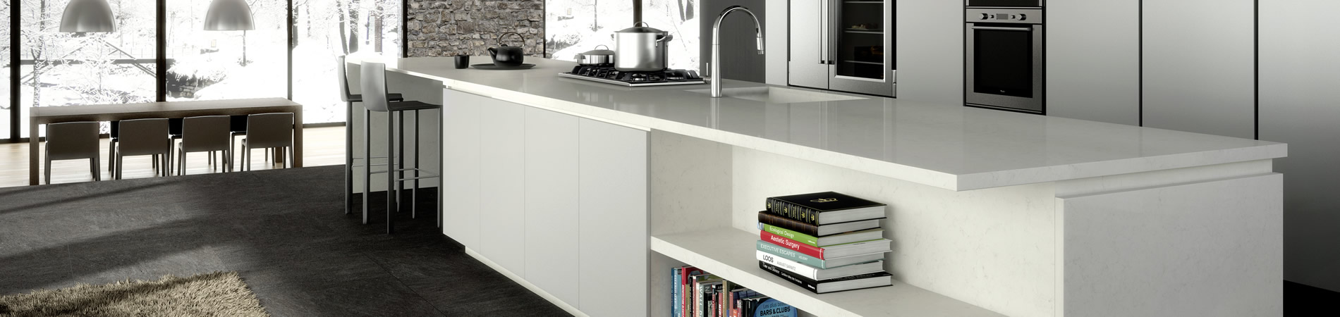 Amazingly shiny Silestone worktops